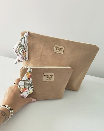 Duża Kosmetyczka HANA Spring Meadow - kosmetyczka z nubuku, Słodkiego Miłego Szycia