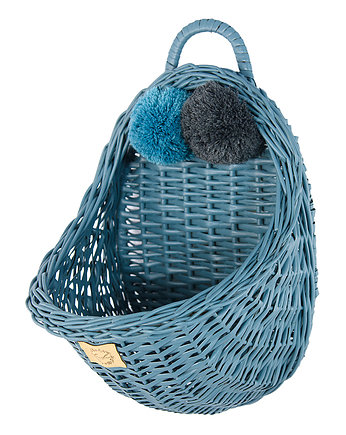Wiklinowy koszyk ścienny MAALUM  DUSTY BLUE, Lilushop