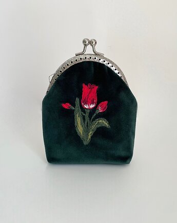 Portmonetka damska haftowana Tulipan, portfel w stylu Retro, IriShe Jewelry