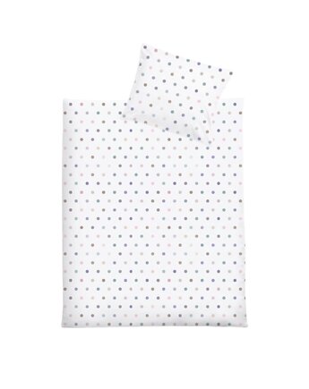 Pościel z wypełnieniem Pastelowe kropeczki, White pocket