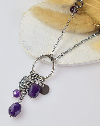 Ametystowy czar  - srebrny naszyjnik