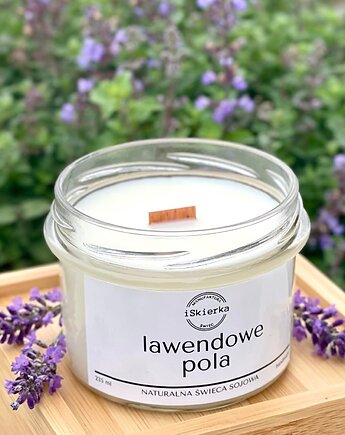 LAWENDOWE POLA  świeca sojowa 235 ml, iSkierka Manufaktura Świec