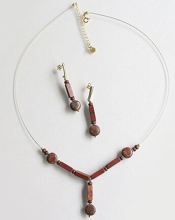 Filigranowy komplet z jaspisem czerwonym