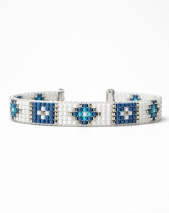 Bransoletka ETNO  - boho - koraliki Miyuki, Greenmoon Handmade