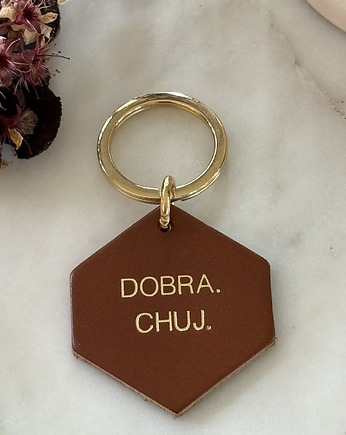 Brelok skórzany "Dobra. Chuj.", Boski Bajzel
