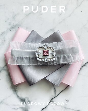 Brosza z kolekcji Puder z delikatną ozdobą w pudrowych kolorach, Pudrowy Różowy