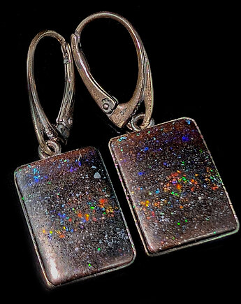 Kolczyki srebrne matrix opale, Pracownia Neores