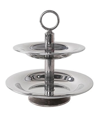 Patera dwupoziomowa stalowa, włoski design, lata 80, produkcja: Włochy, Przetwory design