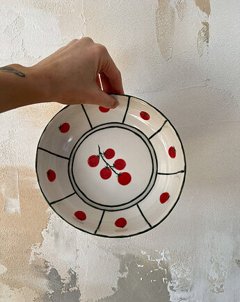 Talerz porcelanowy głęboki w pomidorki, Soul Label