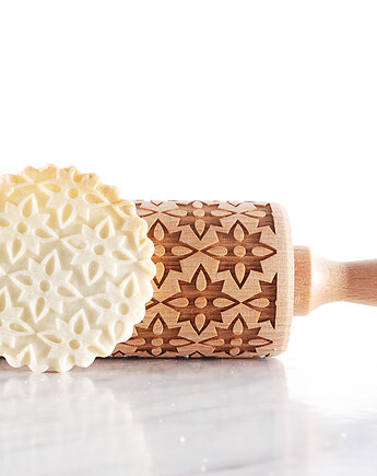 GEOMETRIC FLOWERS - grawerowany wałek do ciasta, MOOD for WOOD