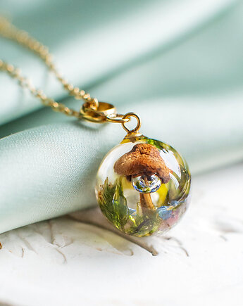 Naszyjnik z leśną kompozycją, nature gift