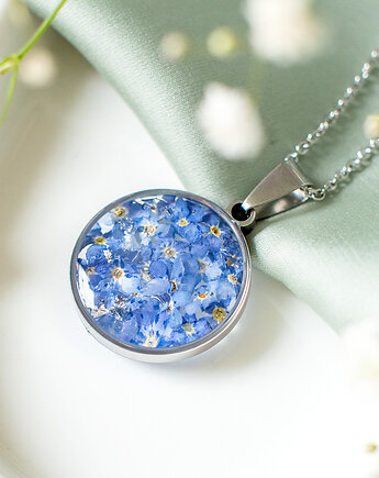 Wisiorek z niezapominajkami, nature gift