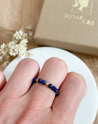 Pierścionek na gumce z lapis lazuli, Mystic Girl