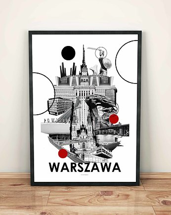 Plakat Warszawa kolaż, OKAZJE - Prezent na Dzień Kobiet