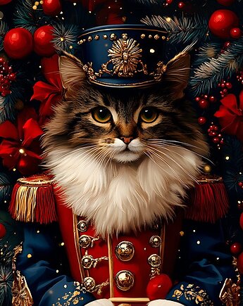 Poduszka ozdobna na boże narodzenie _ main coon, MOJAMAJA