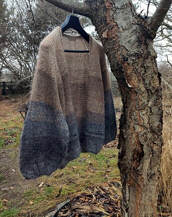 Bomber sweater graphite, agat handmade