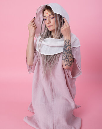Szal, kaptur lniany 100% len kreszowany, NavahoClothing