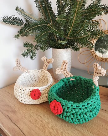 Kosze świąteczne renifery zestaw 2szt., Lana Design