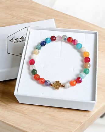 PROMOCJA : czterolistna koniczynka i agat multicolor, kaktusia