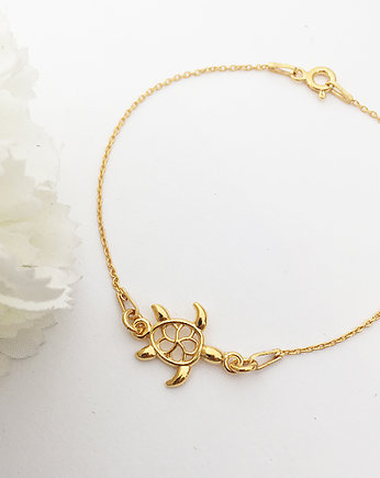 Bransoletka z żółwiem, złoty żółwik, Anemon Atelier