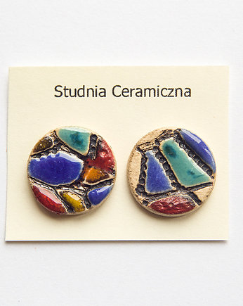 Kolczyki ceramiczne, kubizm 13 mm, studnia ceramiczna