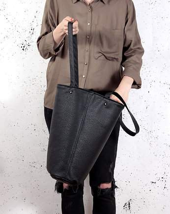 Shopper XL torba czarna z teksturą, hairoo