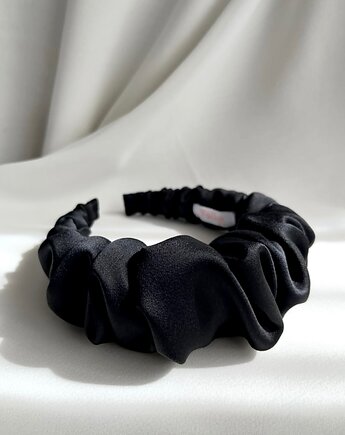 Czarna opaska marszczona Hush maxi, Volie Line