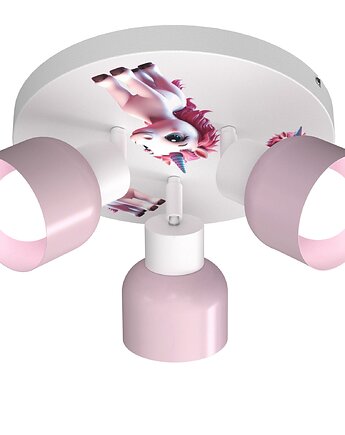 Dziecięca lampa sufitowa z nadrukiem laserowym led unicorn jednorożec E27 LED, Fabryka Lamp