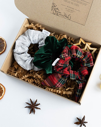 Zestaw scrunchies ŚWIĄTECZNY KLIMAT, wu handmade
