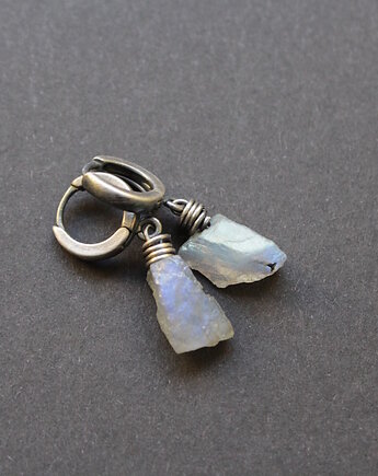 Kolczyki surowy labradoryt, fado