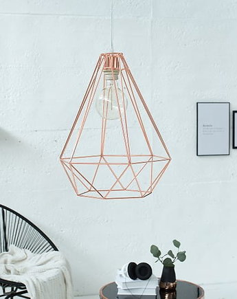 Lampa wisząca Cage miedź loft 41cm, OKAZJE - Prezent na Komunie