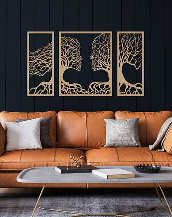 Komplet 3 paneli na ścianę, Panele Drzewo Życia, Missing Decor