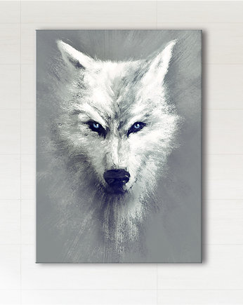 Obraz - Biały wilk - wydruk na płótnie, yenoo