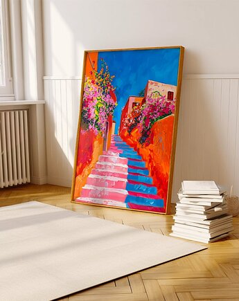 Plakat Kolorowa uliczka w Grecji, Harvest Maison