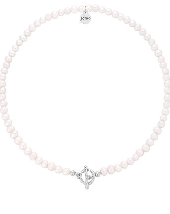 Naszyjnik z pereł naturalnych ze srebrnym ozdobnym zapięciem, SOTHO