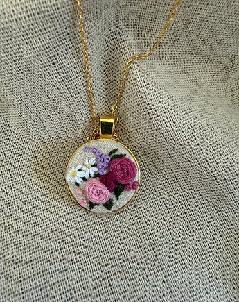 Ręcznie wyszywany naszyjnik "Bukiet kwiatów", ReinerArt