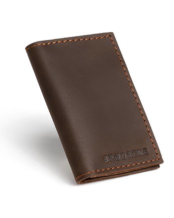 Ciemnobrązowy skórzany portfel slim wallet br, Brødrene