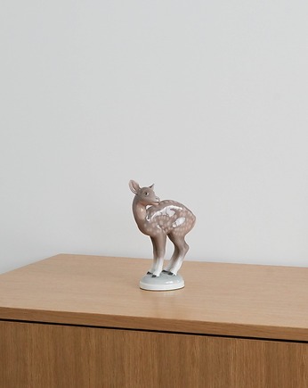 Porcelanowa figurka jelonek, duński design, lata 70, Bing & Gr, Przetwory design
