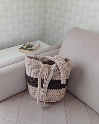 Torba na ramię ze sznurka 23cmx30cm, MISZ MASZ Dorota Tyszko
