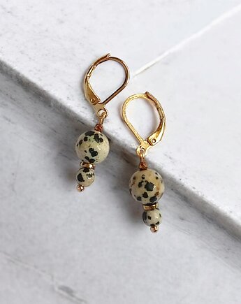 Jaspis dalmatyński : kolczyki krótkie, kaktusia