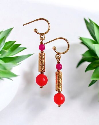 Kolczyki : FLUO summer collection ::  51mm, kaktusia