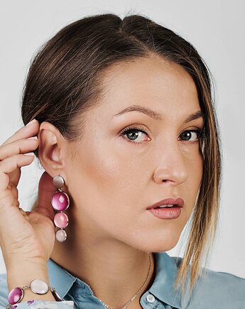 Potrójne kolczyki o perłowym blasku Meyra e6/m27, Artseko