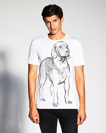 Ogar polski Dog Men's T-shirt white, SELVA