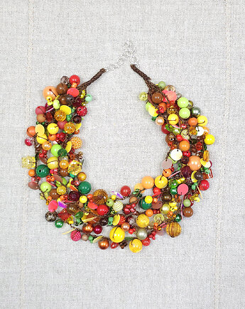 6935 Naszyjnik Maxi "Jesienna w Odcieniach Liści i Leśnych Skarbów, kama4you