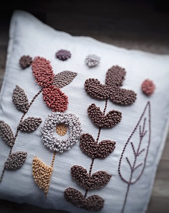 Nowość! Poduszka dekoracyjna kwiaty boho, PUCHAKI