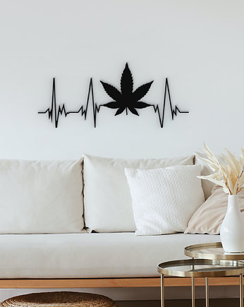 Liść Marihuany- dekoracja Marihuana- geometryczna dekoracja na ścianę, Printerior