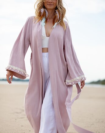 Kimono Moon Crystal - wiskoza  brudny róż, Ragane