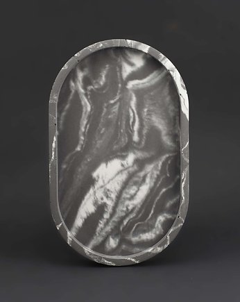 Owalna taca z betonu Szary Marmur, GREEN FEVER Concrete Decor