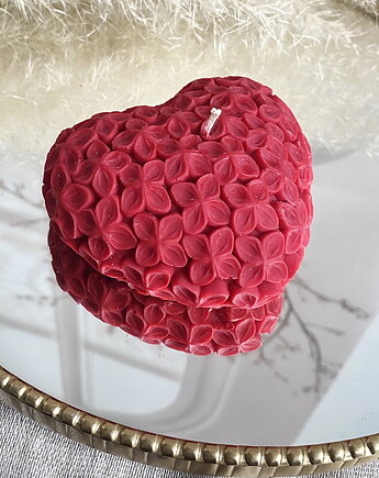 Świeca sojowa dekoracyjna "Rose Heart" 98x42mm jasny czerwony, Coccola JEWELLERY