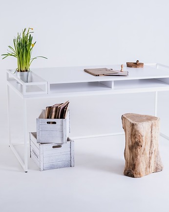 Designerskie biurko K1 - białe 200 cm, CustomForm